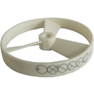 LEGO White Rotor with Ring with Code on Side (50899 / 52298)