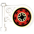 LEGO White Round Sign 1 x 5 x 3 with Black,red,Gold decoration Right Side  Sticker (13459)