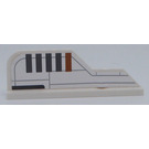 LEGO White Rudder 1 x 8 with shape with 5 Stripes and Lines Left Side Sticker (23930)