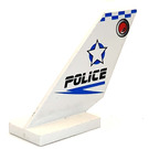 LEGO Bianco Timone 2 x 4 x 6 con Checkered Polizia logo e Stella (Both Lati) (6239 / 41010)