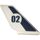 LEGO White Rudder 2 x 4 x 6 with Stripe, '02' Sticker (6239)