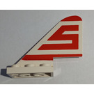 LEGO White Rudder 2 x 5 x 3.7 with "S" (3587)