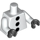 LEGO White Sad Clown Torso with White Arms and Black Hands (973 / 88585)