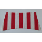 LEGO White Sail 15 x 30 Bottom with Red Thick Stripes