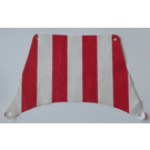 LEGO White Sail 17 x 27 Top with Red Thick Stripes