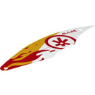 LEGO White Sail 7 x 28 Triangular with Red Flames and Ninjago Logogram (73483)