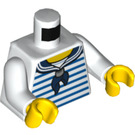 LEGO blanc Sailor Minifig Torse (973 / 76382)