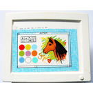 LEGO White Scala Television / Computer Screen with Drawing Window and Horse Head Sticker (6962)
