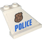LEGO Wit Schwanz 4 x 1 x 3 met 'Politie' (Links)