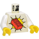 LEGO Wit Shirt met Rood LEGO Steen Torso (973)