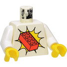 LEGO blanc Shirt avec rouge LEGO Brique Torse (973)