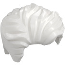 LEGO White Short Brushed Back Wavy Hair (23186)