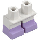 LEGO White Short Legs with Short Legs with Lavender Feet (37679 / 41879)