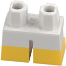 LEGO White Short Legs with Yellow Shoes (37679 / 41879)