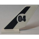 LEGO White Shuttle Tail 2 x 6 x 4 with '04' and Dark Blue Stripe (Both Sides) Sticker (6239)