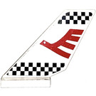 LEGO Weiß Pendeln Schwanz 2 x 6 x 4 mit Vogel Logo Aufkleber (6239)