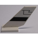 LEGO White Shuttle Tail 2 x 6 x 4 with Black Bar and Lines, Left Sticker (6239)