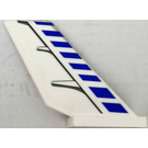 LEGO White Shuttle Tail 2 x 6 x 4 with Blue Stripes Right Sticker (6239)