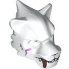 LEGO White Tiger / Wolf Mask with Fangs and Lavender Wounds (15083 / 17342)