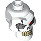 LEGO White Skeleton Head with Red Left Eye and Silver Eyepatch (43693 / 44941)