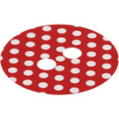 LEGO White Skirt with 2 Holes with Polka Dots on Red (50689)