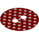 LEGO White Skirt with 2 Holes with Polka Dots on Red (50689)
