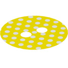 LEGO Weiß Skirt mit 2 Löcher mit Weiß Polka Dots auf Gelb (50689)
