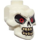 LEGO White Skull Head with Red Eyes, Open Mouth and Missing Tooth (Recessed Solid Stud) (3626)
