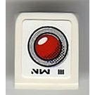 LEGO Wit Helling 1 x 1 (31°) met Rood Control Light en 'NWIII' Sticker (50746)