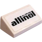 LEGO blanc Pente 1 x 2 (31°) avec Allinol Autocollant (85984)