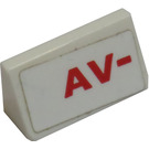 LEGO White Slope 1 x 2 (31°) with 'AV-' Sticker (85984)