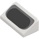 LEGO Bianco Pendenza 1 x 2 (31°) con Nero Fade (85984)