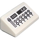LEGO blanc Pente 1 x 2 (31°) avec Cash register Autocollant (85984)