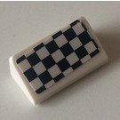 LEGO blanc Pente 1 x 2 (31°) avec Chequered Modèle Autocollant (85984)