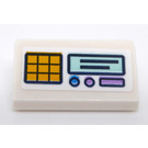 LEGO blanc Pente 1 x 2 (31°) avec Dial et Orange Buttons Autocollant (85984)