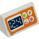 LEGO blanc Pente 1 x 2 (31°) avec Dogital display et Aliments Autocollant (85984)