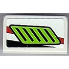 LEGO White Slope 1 x 2 (31°) with Lime Air Intake Right Sticker (85984)
