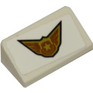LEGO Weiß Steigung 1 x 2 (31°) mit Polizei Emblem mit golden Wings Aufkleber (85984)