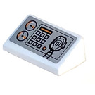 LEGO White Slope 1 x 2 (31°) with Radio and orange gauges Sticker (85984)