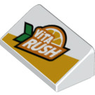 LEGO Blanc Pente 1 x 2 (31°) avec Vita Rush logo (66222 / 85984)