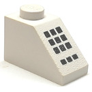 LEGO White Slope 1 x 2 (45°) with 9 + 3 Black Buttons (3040)