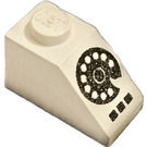 LEGO Vit Backe 1 x 2 (45°) med Svart Rotary Phone (3040)