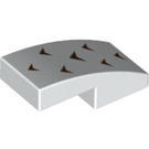 LEGO White Slope 1 x 2 Curved with Black Arrows (11477 / 39706)