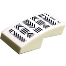LEGO White Slope 1 x 2 Curved with Black Lines and Arrows Sticker (11477)