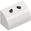 LEGO Blanc Pente 1 x 2 Incurvé avec Dry Bones Nostrils (69082 / 107977)