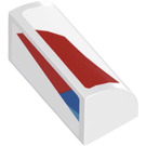 LEGO White Slope 1 x 2 Curved with Red and Blue Shapes