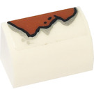 LEGO White Slope 1 x 2 Curved with Rust Sticker (37352)