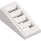 LEGO hvid Skråning 1 x 2 x 0.7 (18°) med Grille (61409)