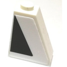 LEGO blanc Pente 1 x 2 x 2 (65°) avec Noir Triangle Droite Autocollant (60481)