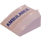 LEGO blanc Pente 1 x 2 x 2 Incurvé avec Ambulance (Droite) Autocollant (28659)